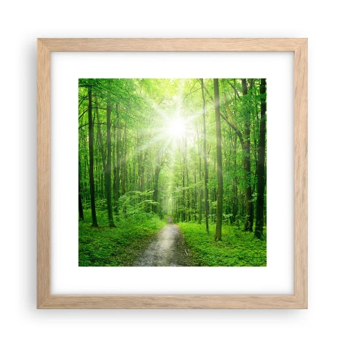 Poster in einem Rahmen aus heller Eiche - Die grüne Kathedrale - 30x30 cm