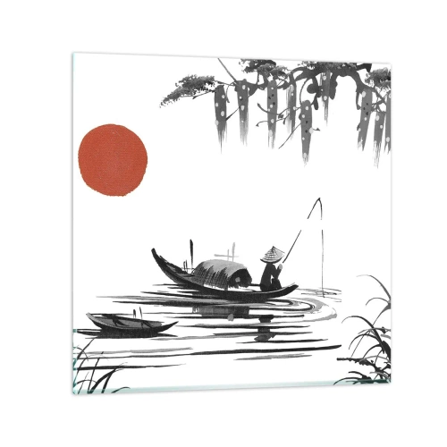 Glasbild - Bild auf glas - Asiatischer Nachmittag - 70x70 cm
