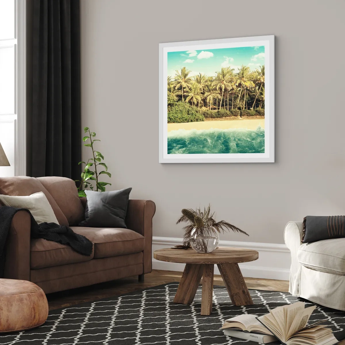 Poster in einem weißen Rahmen - Wie wäre es hier? - 30x30 cm