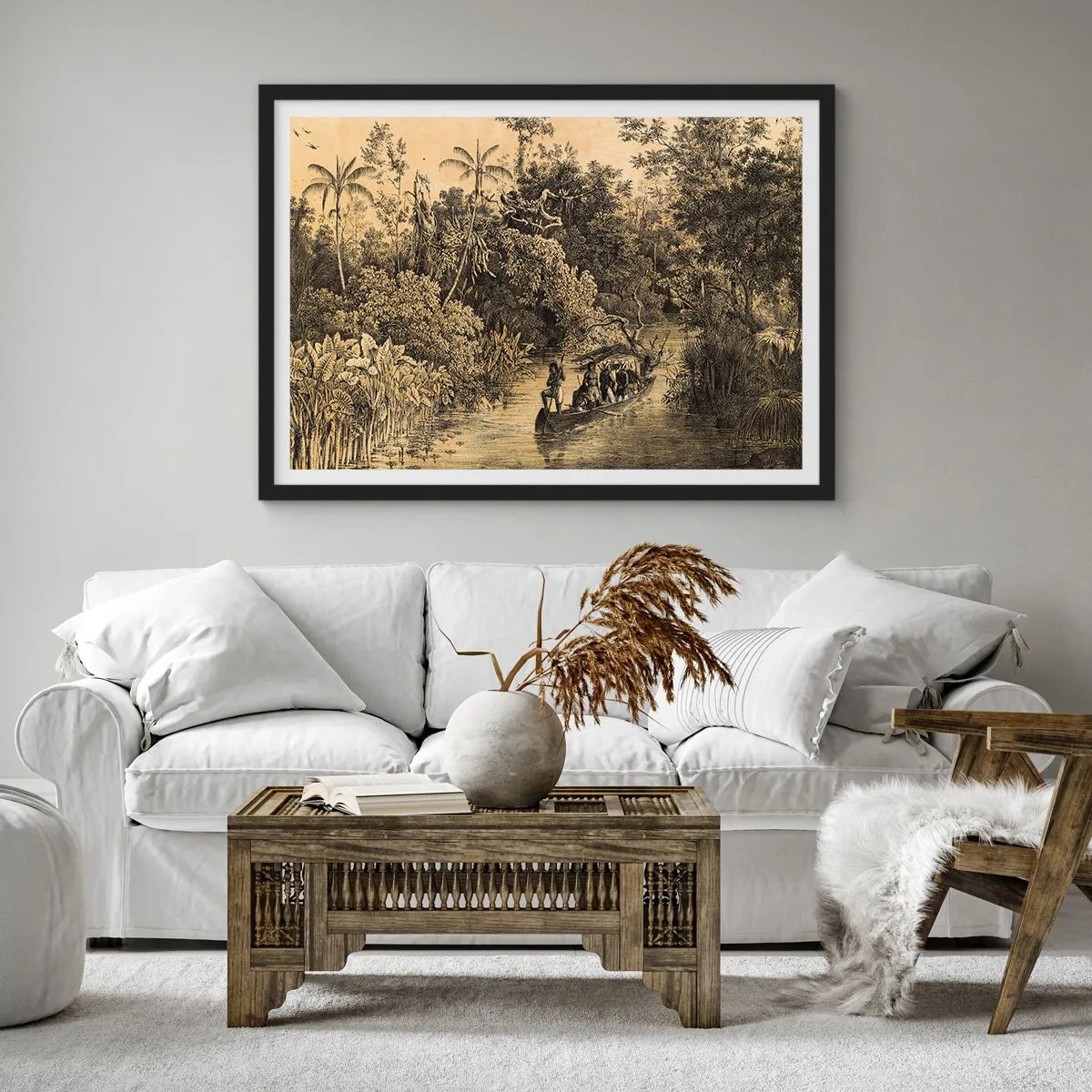 Poster in einem schwarzem Rahmen - Expedition zur Quelle - 91x61 cm