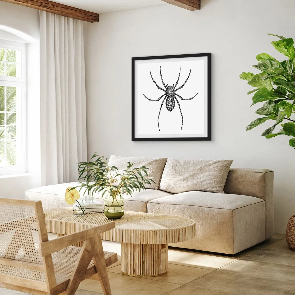 Poster in einem schwarzem Rahmen - Beunruhigende Präzision - 50x50 cm