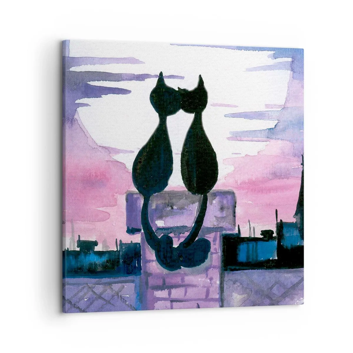 Bild auf Leinwand - Leinwandbild - Rendez-vous unter dem Mond - 50x50 cm