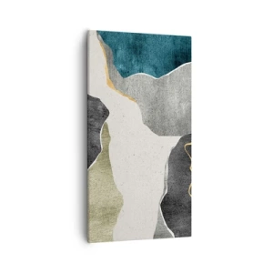 Bild auf Leinwand - Leinwandbild - Mosaikkomposition mit Goldfaden - 55x100 cm