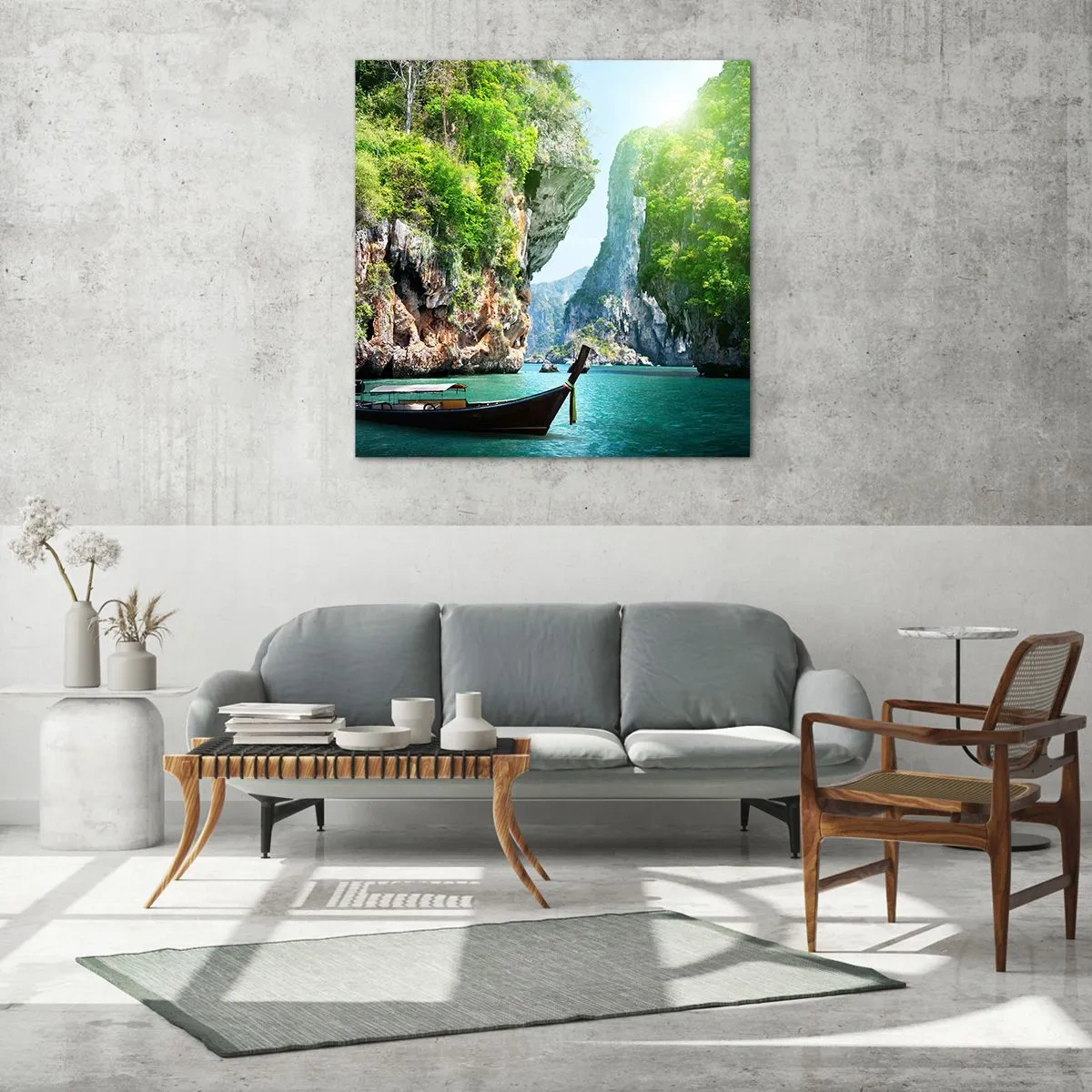 Glasbild - Bild auf glas - Eine Einladung zu einer exotischen Reise - 40x40 cm