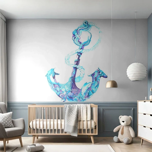 Fototapete Premium Canvas - Der Vertraute der Geheimnisse des Meeres - Abstraktion, Anker, Meer - 250x175 cm