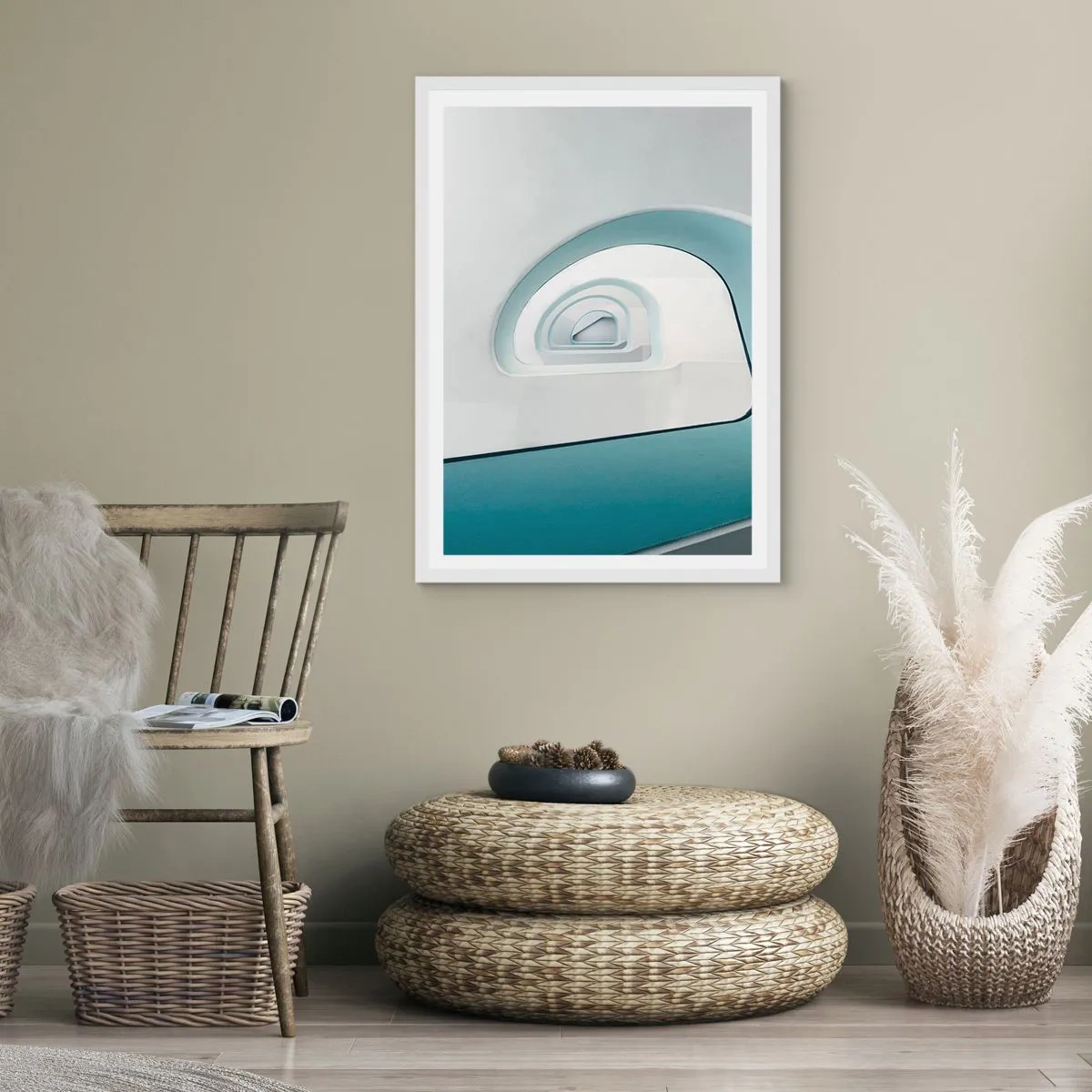 Poster in einem weißen Rahmen - Bis zum Ende des Blaus - 30x40 cm