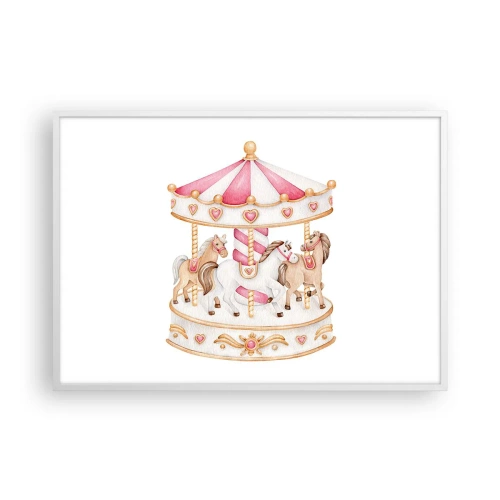 Poster in einem weißen Rahmen - Süße Welt der Kindheit - 100x70 cm