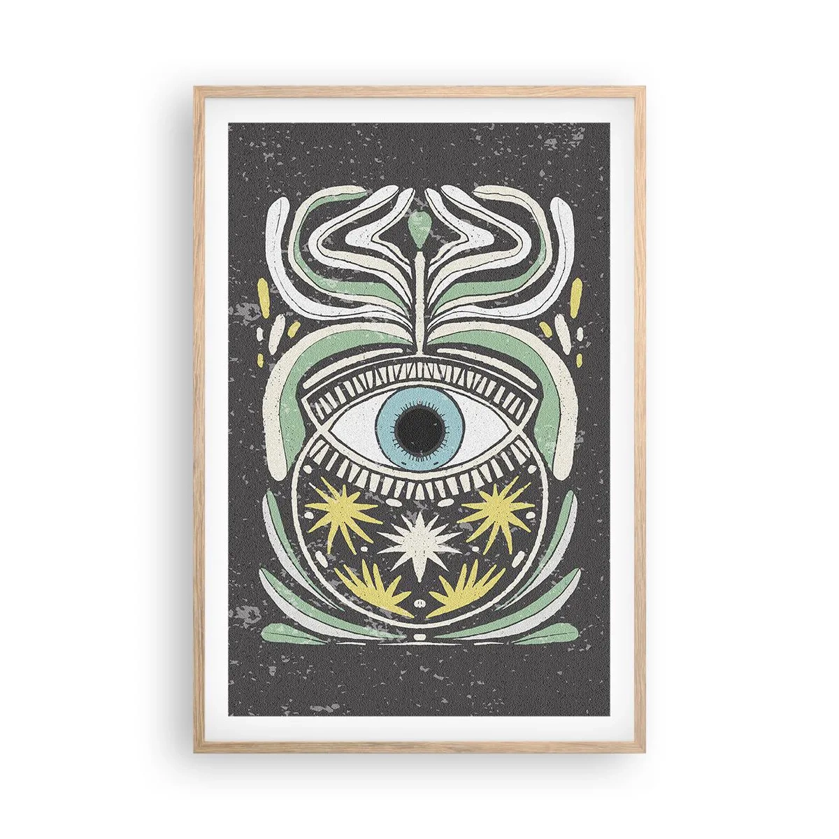 Poster in einem Rahmen aus heller Eiche - Stammesrituale - 61x91 cm
