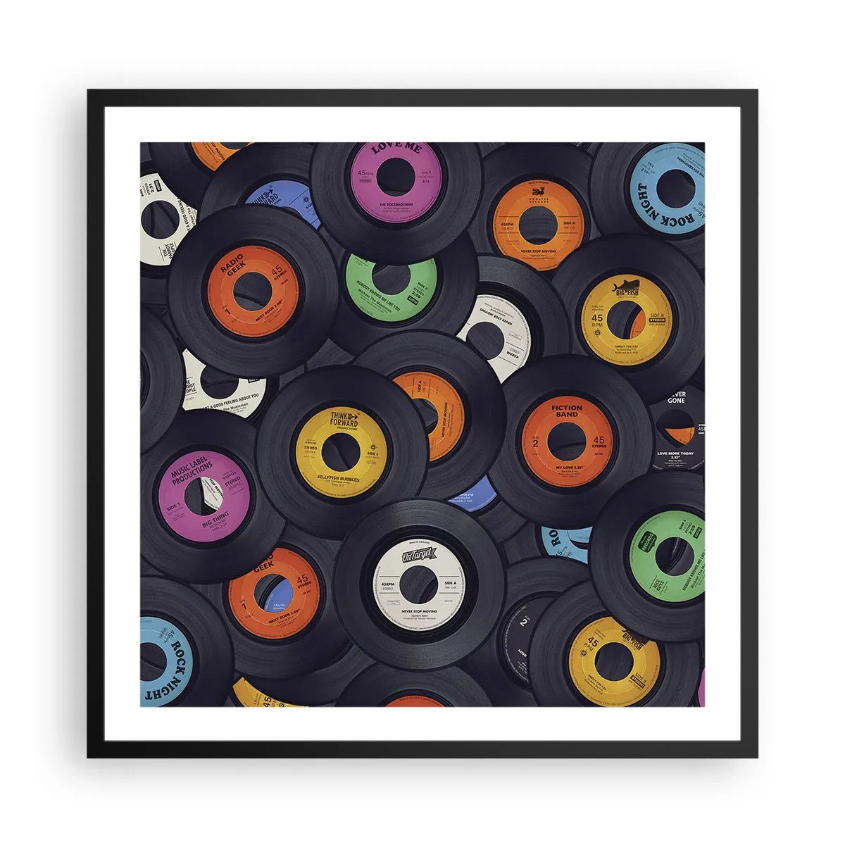 Poster in einem schwarzem Rahmen - Farben der Klassiker - 60x60 cm