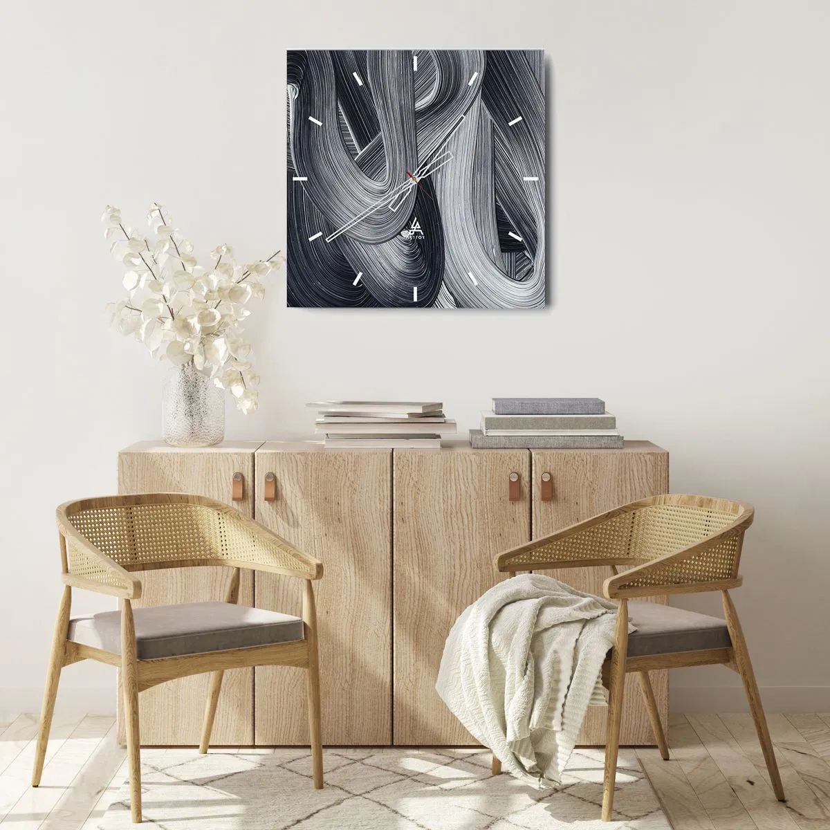 Wanduhr - Glasuhr - Die Fließfähigkeit der Realität - 40x40 cm