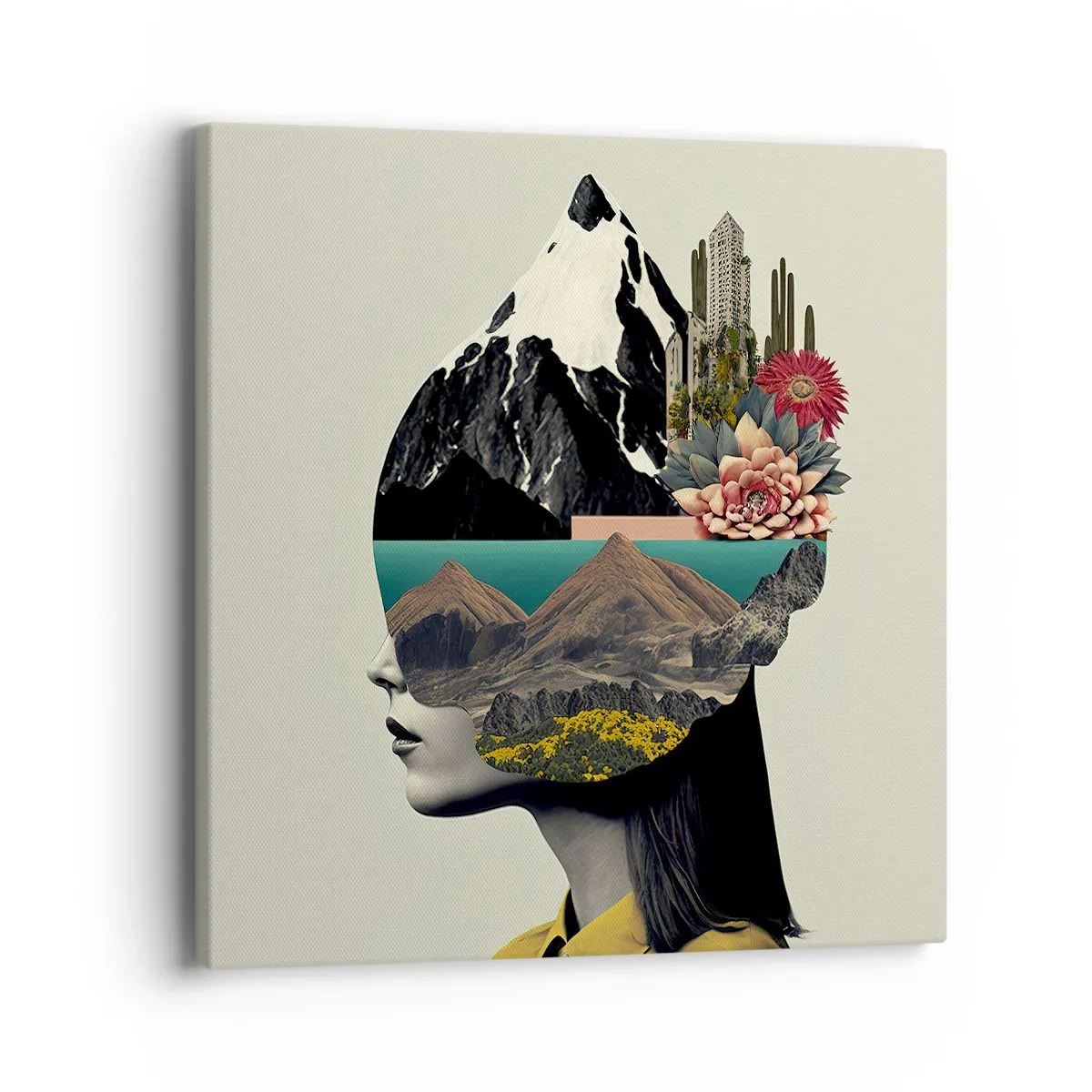 Bild auf Leinwand - Leinwandbild - Frau – bleibt immer ein Geheimnis - 40x40 cm