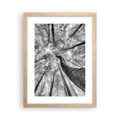 Poster in einem Rahmen aus heller Eiche - Rennen zum Licht - 30x40 cm