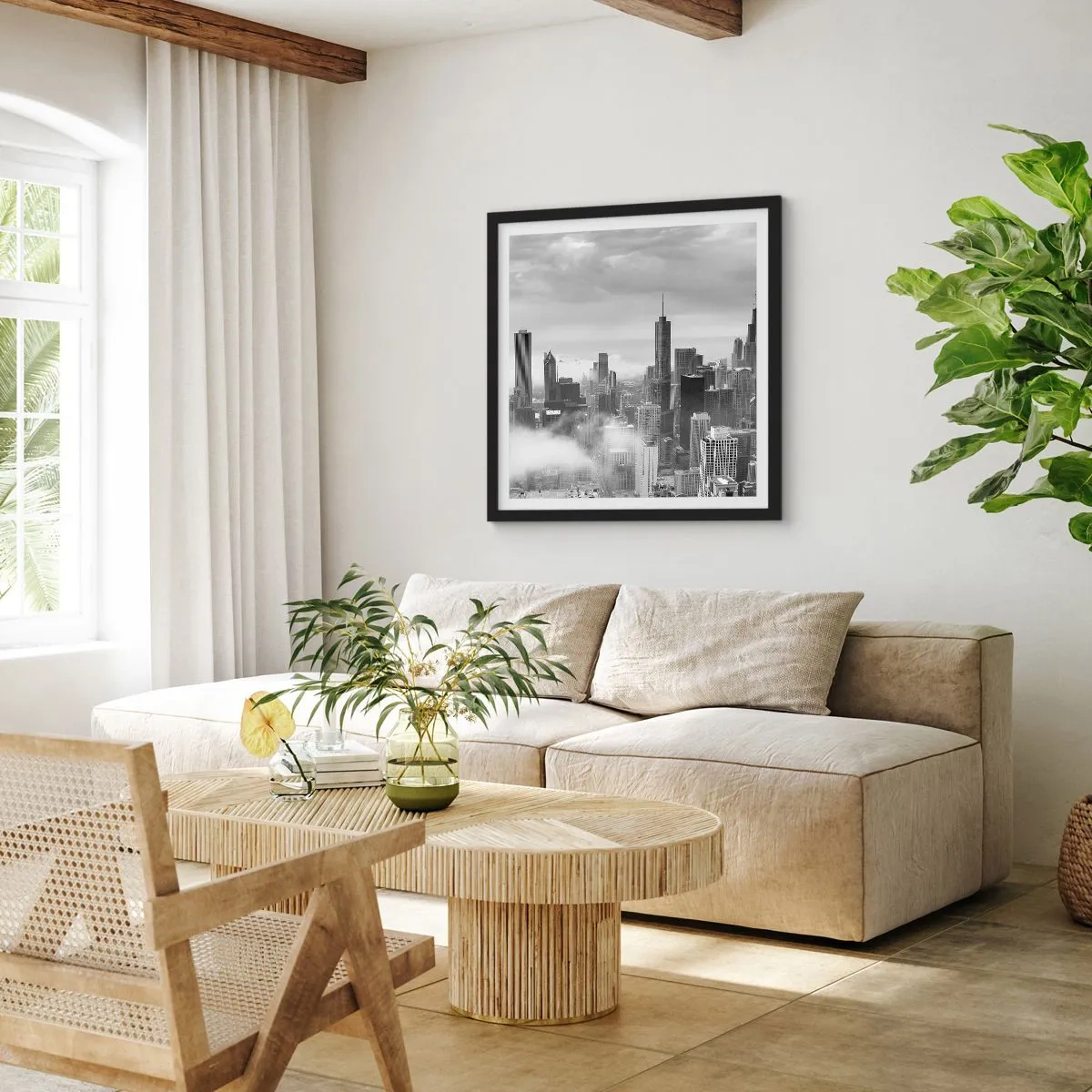 Poster in einem schwarzem Rahmen - Amerikanische Landschaft - 40x40 cm