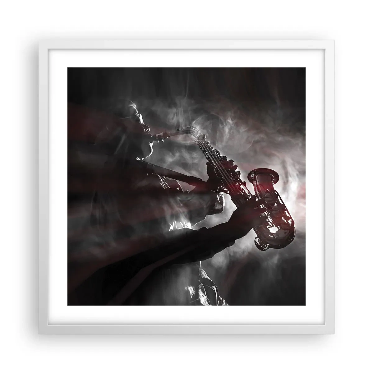 Poster in einem weißen Rahmen - In den Dämpfen des Jazz - 50x50 cm