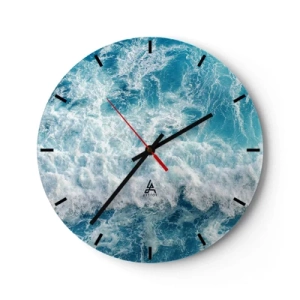 Wanduhr - Glasuhr - Freudig und springend - 40x40 cm