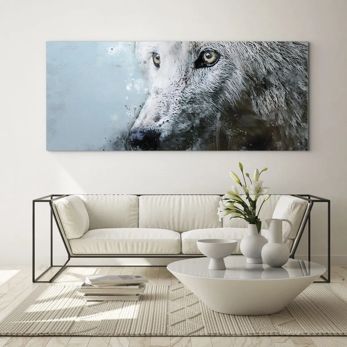 Glasbild - Bild auf glas - Lerne die Wolfsseele kennen - 100x40 cm