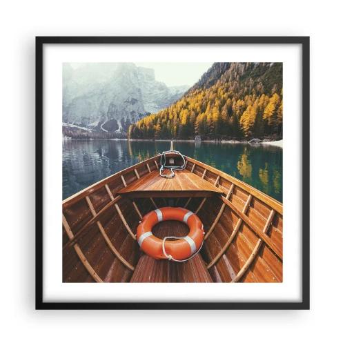 Poster in einem schwarzem Rahmen - Bergreise - 50x50 cm