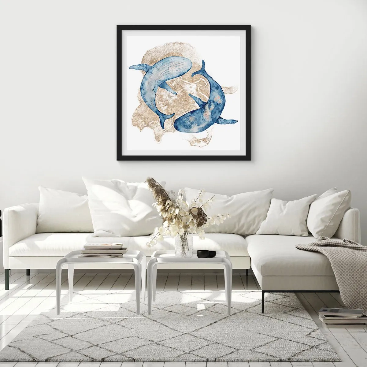Poster in einem schwarzem Rahmen - Freundschaft oder Liebe? - 30x30 cm