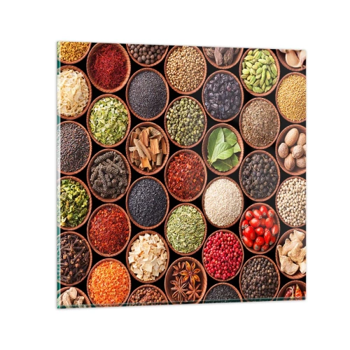 Glasbild - Bild auf glas - Alle Aromen der Welt - 60x60 cm