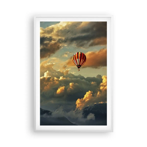 Poster in einem weißen Rahmen - Ich fliege, weil ich es will - 61x91 cm