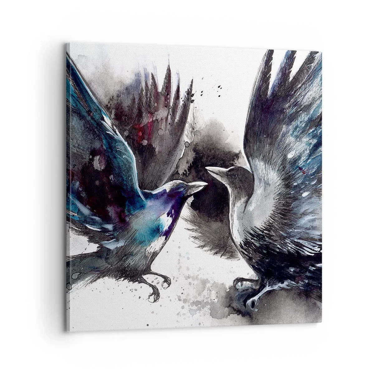 Bild auf Leinwand - Leinwandbild - Rabe zum Raben ... - 60x60 cm