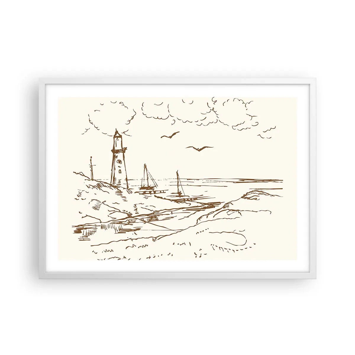 Poster in einem weißen Rahmen - Ein Überblick über die Erinnerungen an den Sommer - 70x50 cm