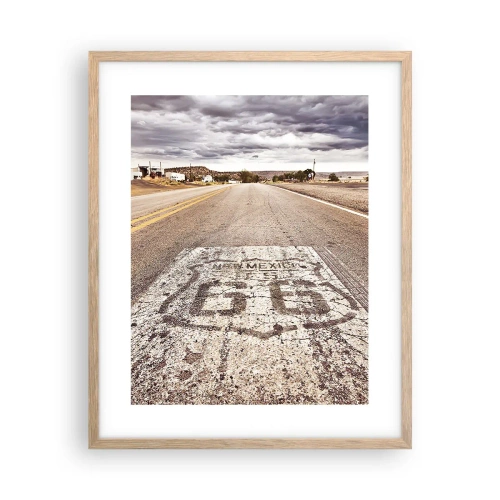Poster in einem Rahmen aus heller Eiche - Mother Road - eine amerikanische Legende - 40x50 cm