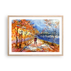 Poster in einem Rahmen aus heller Eiche - Gemeinsam bis an die Grenze der Zeit - 70x50 cm