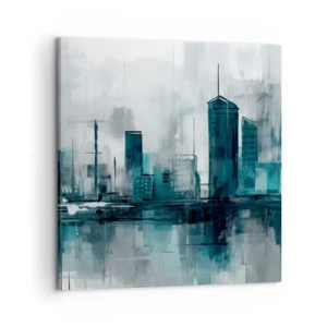 Bild auf Leinwand - Leinwandbild - Eine Stadt in der Farbe des Regens - 50x50 cm