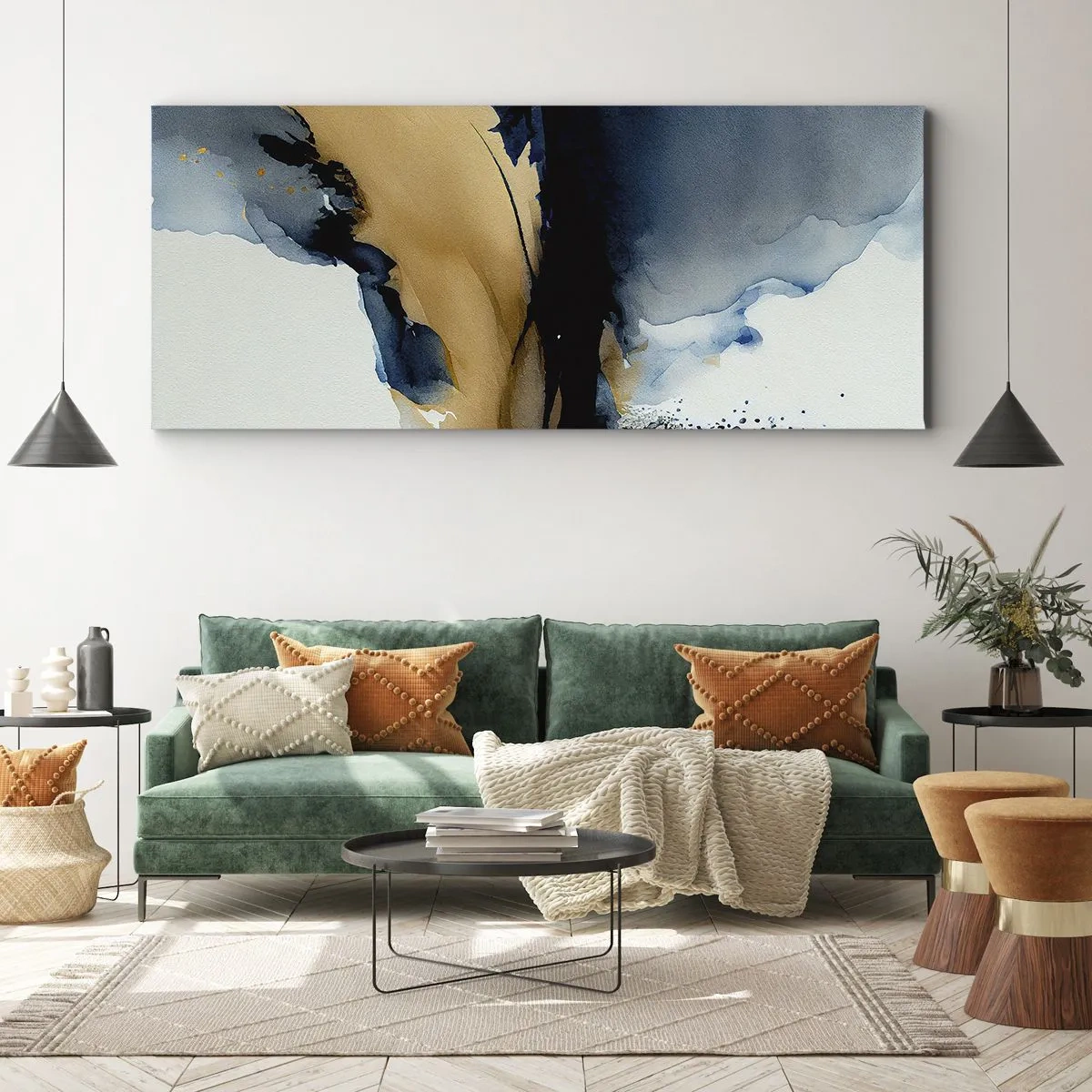 Bild auf Leinwand - Leinwandbild - Hinter dem Vorhang - 100x40 cm