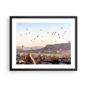 Poster in einem schwarzem Rahmen - Wie Schiffe am Himmel - 50x40 cm