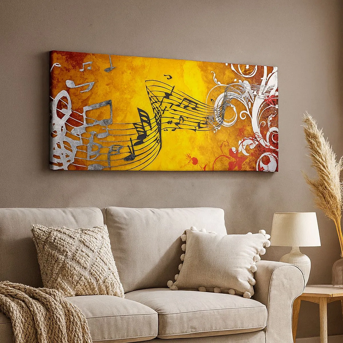 Bild auf Leinwand - Leinwandbild - Lass die Musik fließen - 100x40 cm