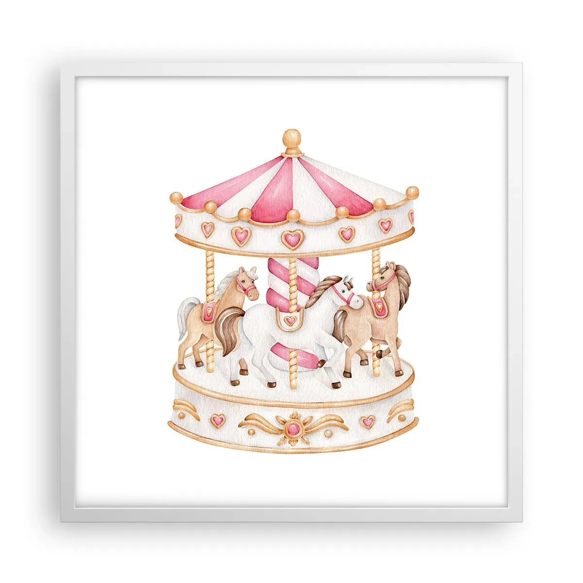 Poster in einem weißen Rahmen - Süße Welt der Kindheit - 50x50 cm