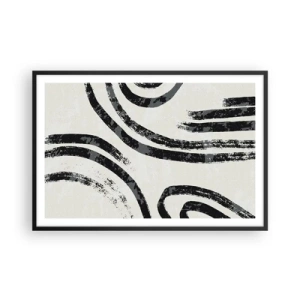 Poster in einem schwarzem Rahmen - Bei Hälfte angehalten - 91x61 cm