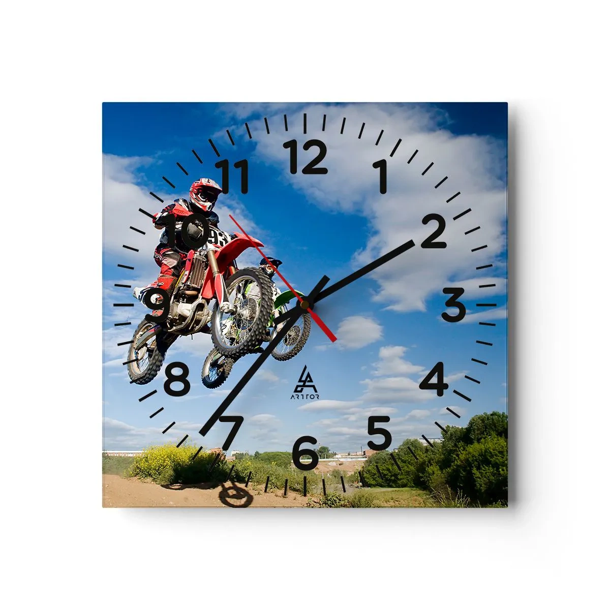 Wanduhr - Glasuhr - Himmelssprung - 40x40 cm