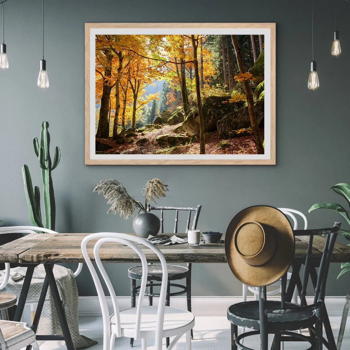 Poster in einem Rahmen aus heller Eiche - Zeit zum Entspannen - 100x70 cm