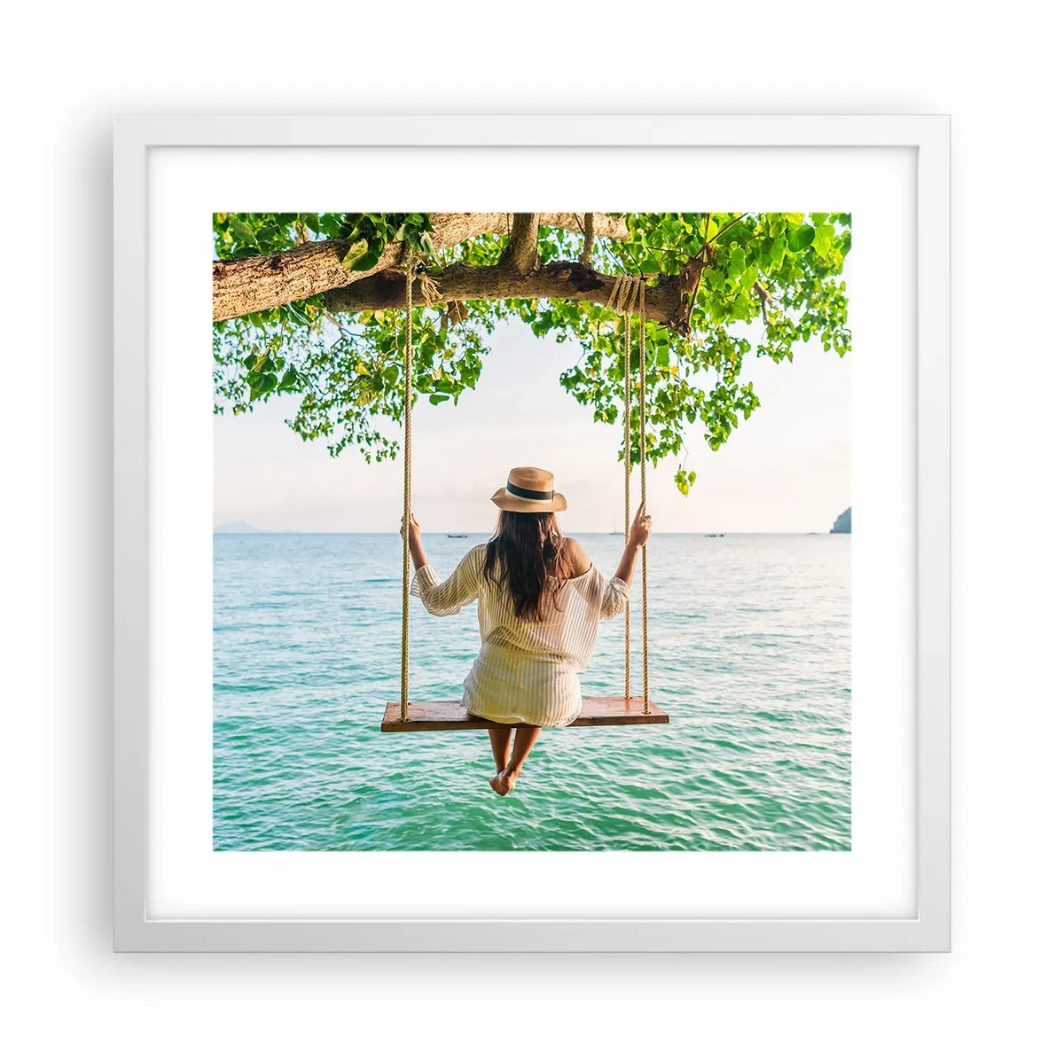 Poster in einem weißen Rahmen - Das Leben ist wunderschön - 40x40 cm