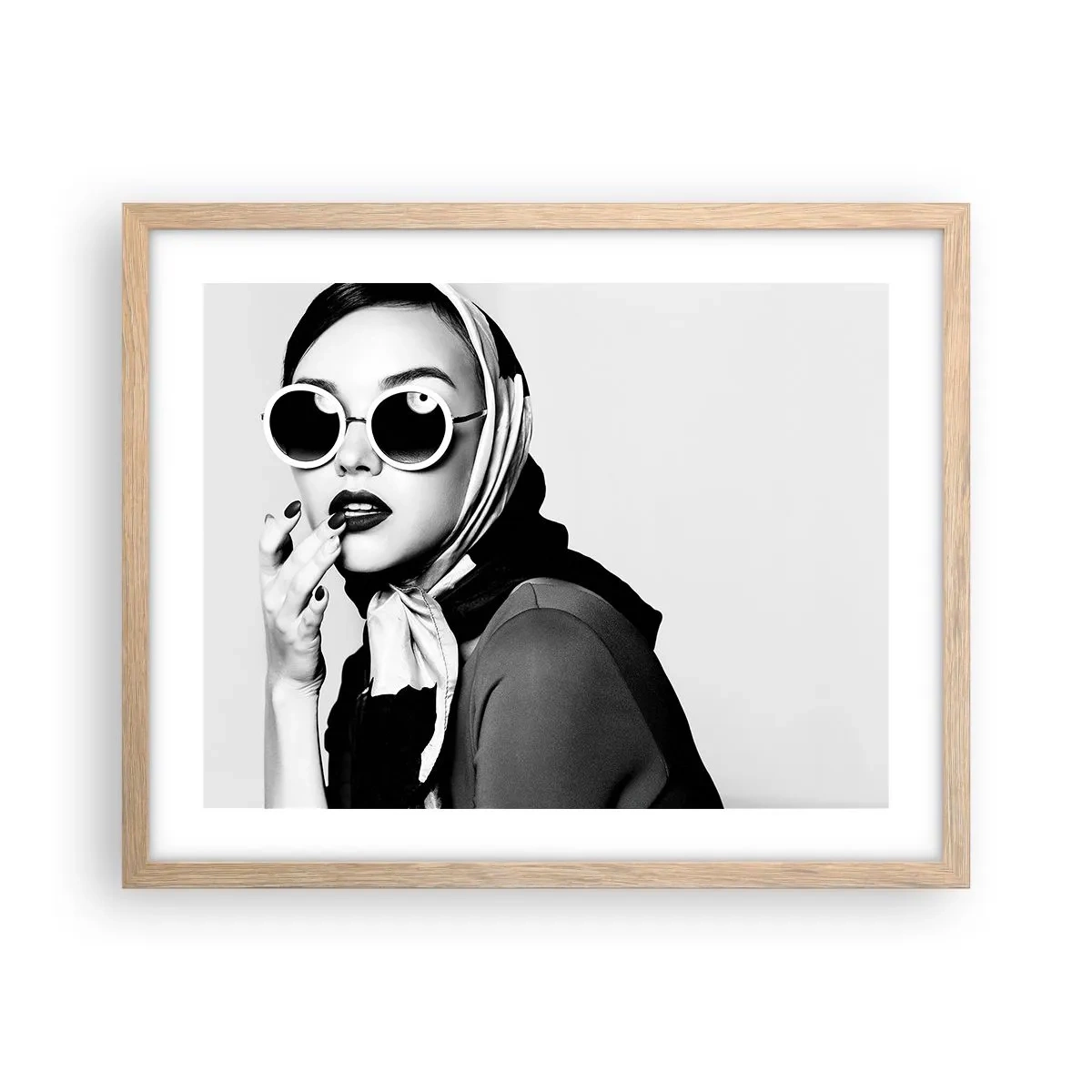 Poster in einem Rahmen aus heller Eiche - Grüße aus den 1960er Jahren - 50x40 cm