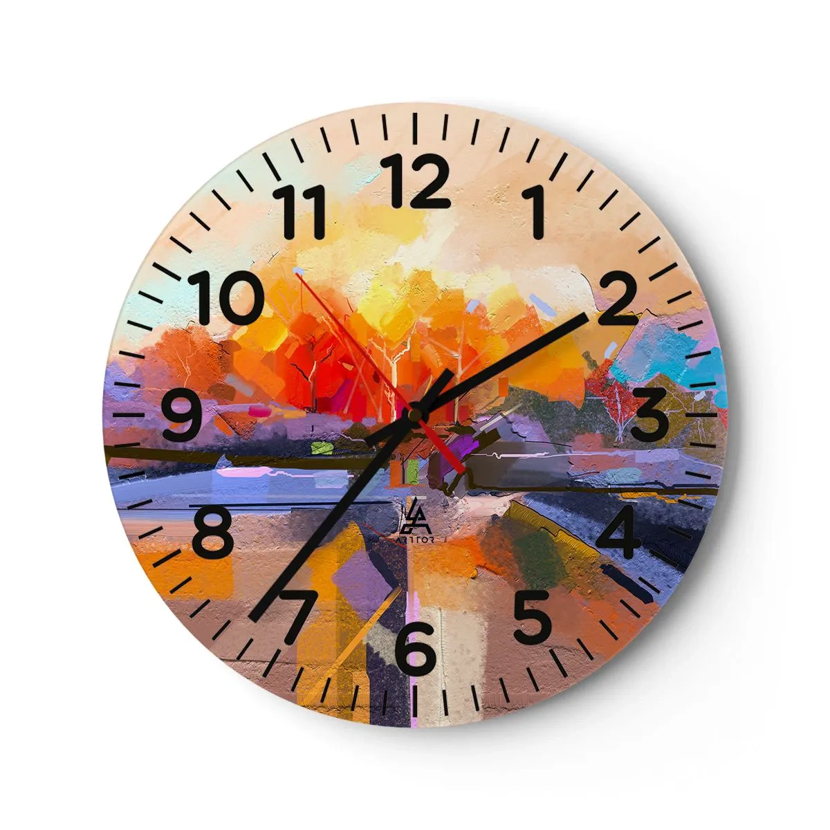 Wanduhr - Glasuhr - Der Herbst ist geworden - 30x30 cm