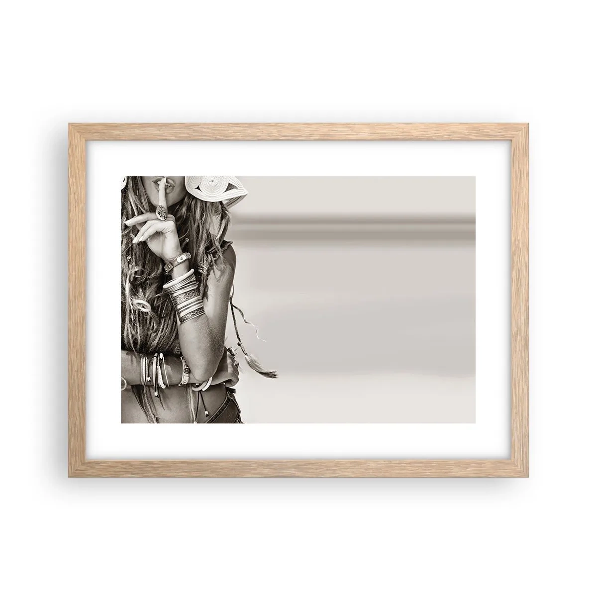 Poster in einem Rahmen aus heller Eiche - Wieso ein Mädchen - 40x30 cm
