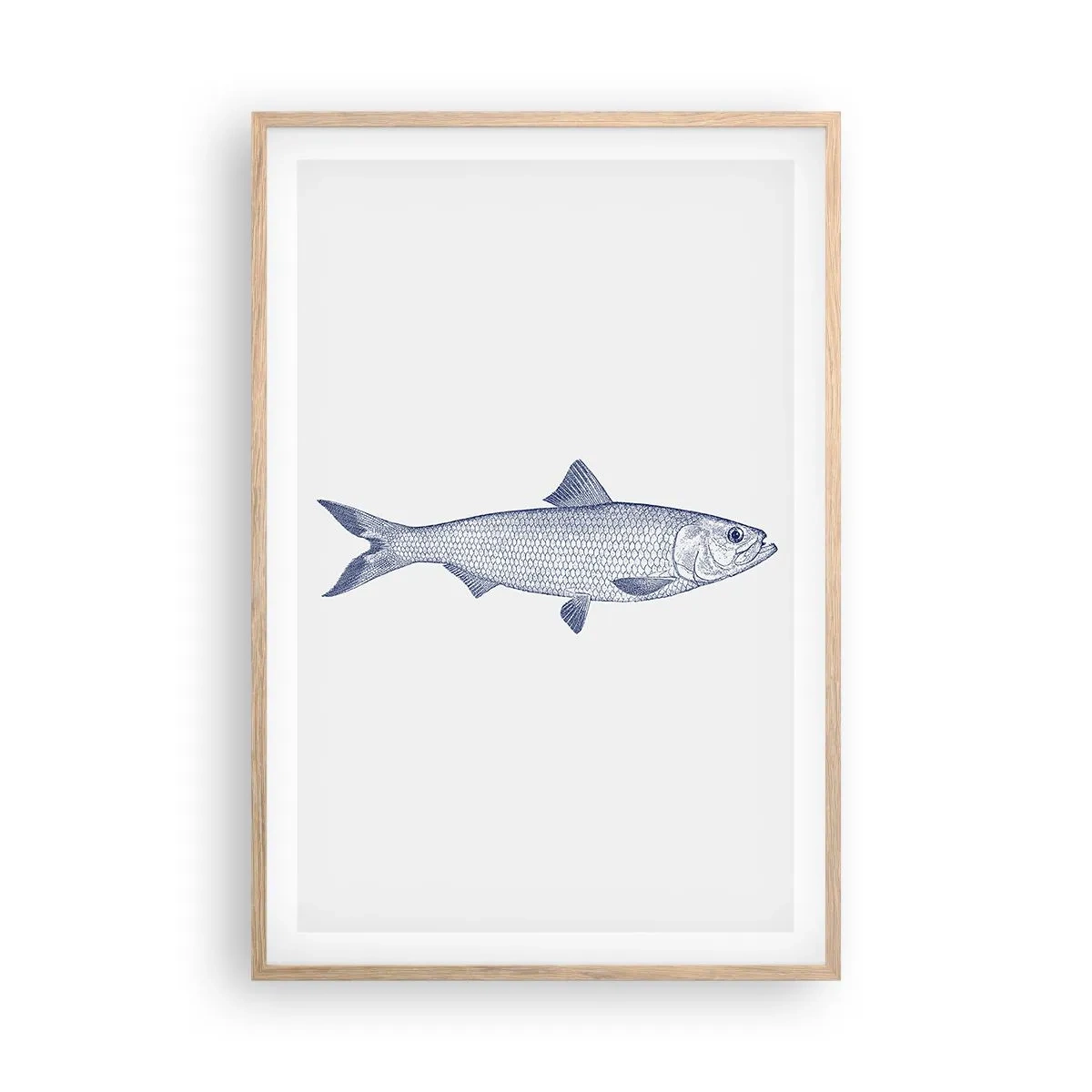 Poster in einem Rahmen aus heller Eiche - Grüße aus den nördlichen Meeren - 61x91 cm