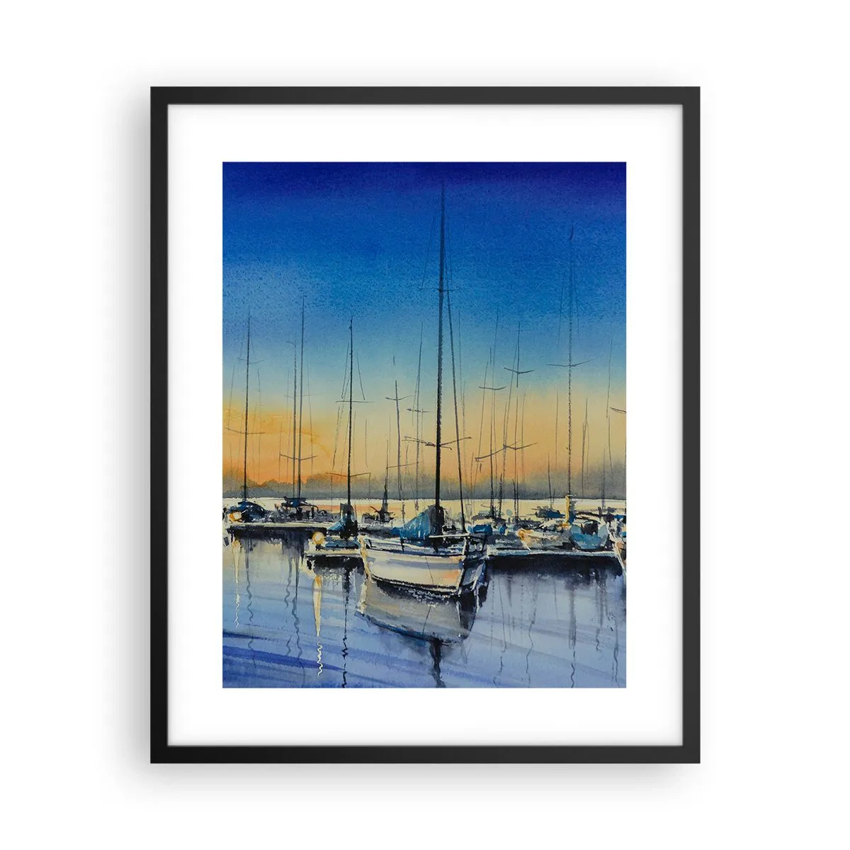 Poster in einem schwarzem Rahmen - Ende eines guten Tages - 40x50 cm