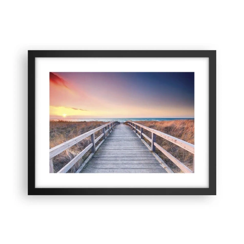 Poster in einem schwarzem Rahmen - Baltische Abend-Aurora - 40x30 cm