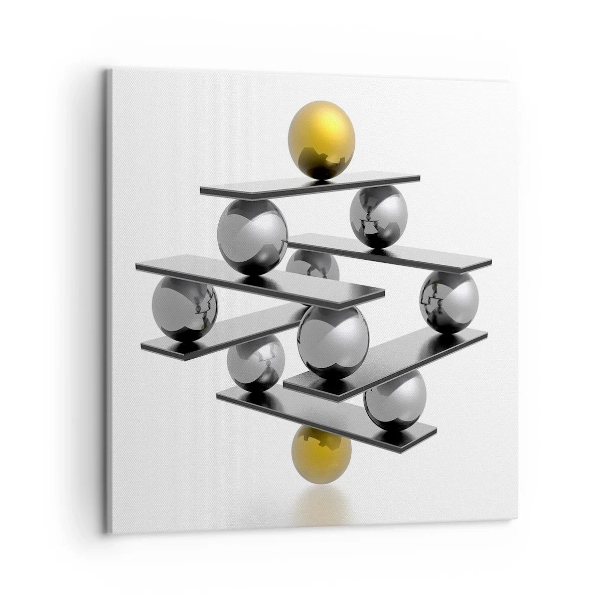 Bild auf Leinwand - Leinwandbild - Gold- und Silberbalance - 50x50 cm