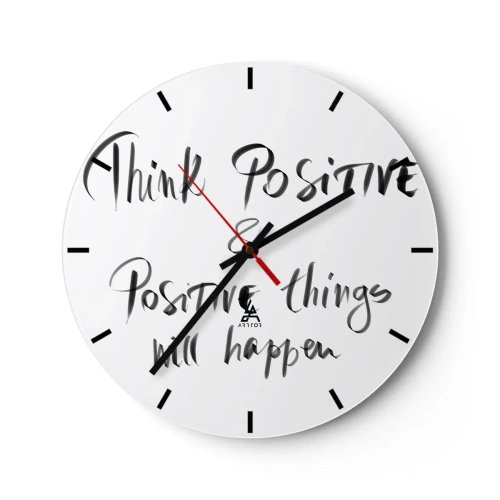 Wanduhr - Glasuhr - Motivierende Inschrift im künstlerischen Stil - 30x30cm - Wie soll man leben? - Moderne Wanddekoration für Wohnzimmer, Küche und Schlafzimmer ARTTOR