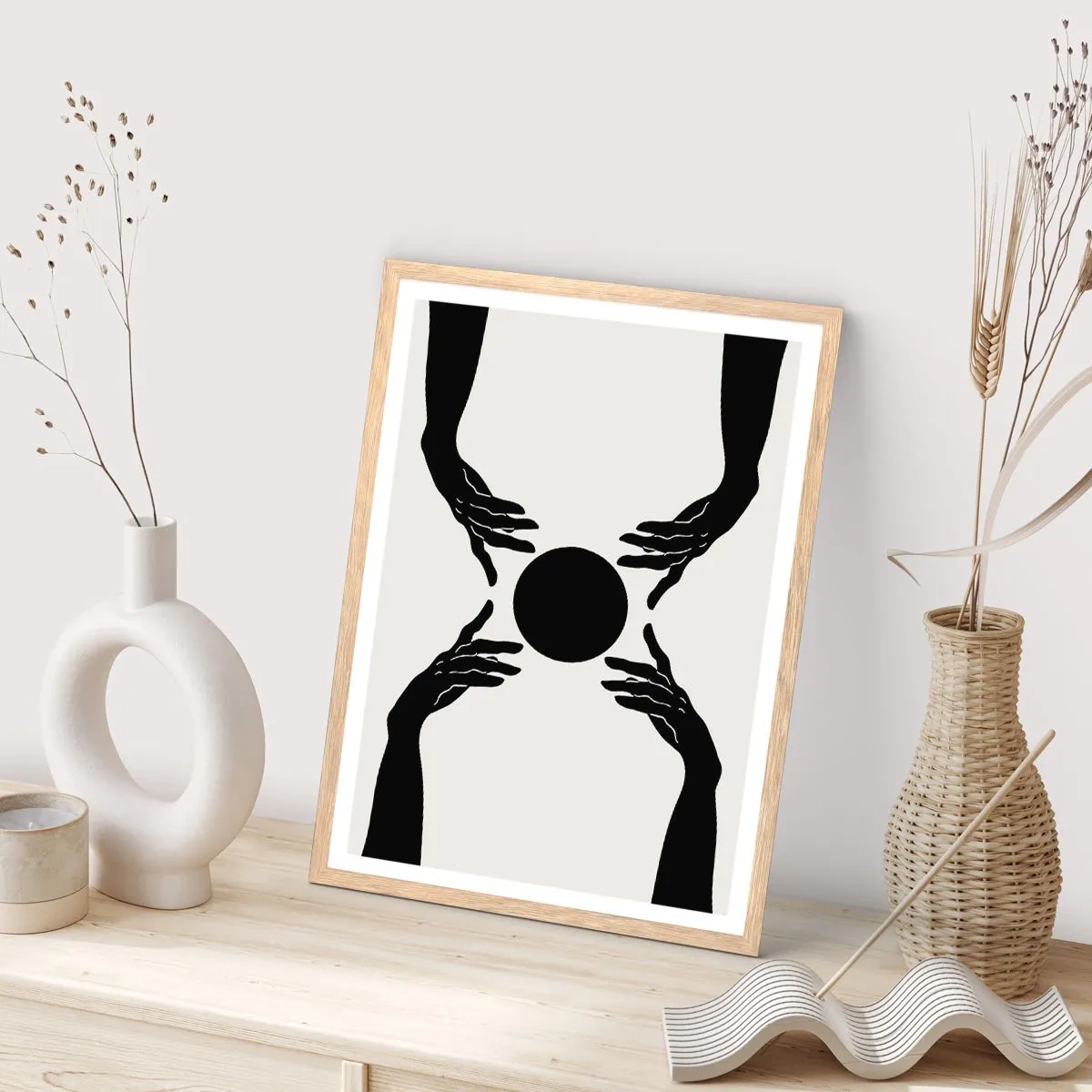 Poster in einem Rahmen aus heller Eiche - Geheimes Zeichen - 70x100 cm