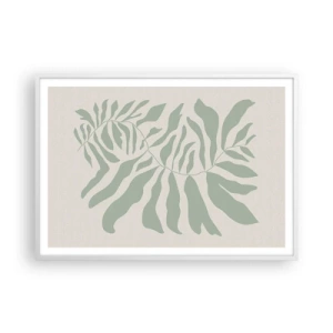 Poster in einem weißen Rahmen - Smaragdzweig - 100x70 cm