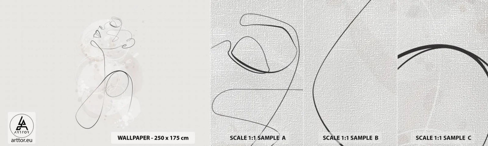 Fototapeten Muster Premium Canvas - Die Spirale der Schönheit - Grafik, Frau, Stück - 100x30 cm