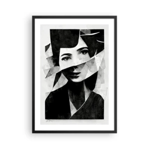 Poster in einem schwarzem Rahmen - Porträt einer Frau in einer abstrakten Komposition - 50x70cm - So, wie du wirklich bist… - Moderne Wanddekoration für Wohnzimmer und Schlafzimmer ARTTOR