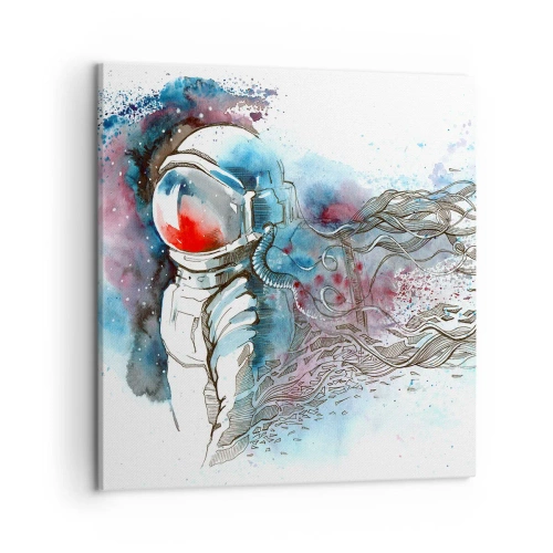 Bild auf Leinwand - Leinwandbild - Allein mit Platz - 50x50 cm